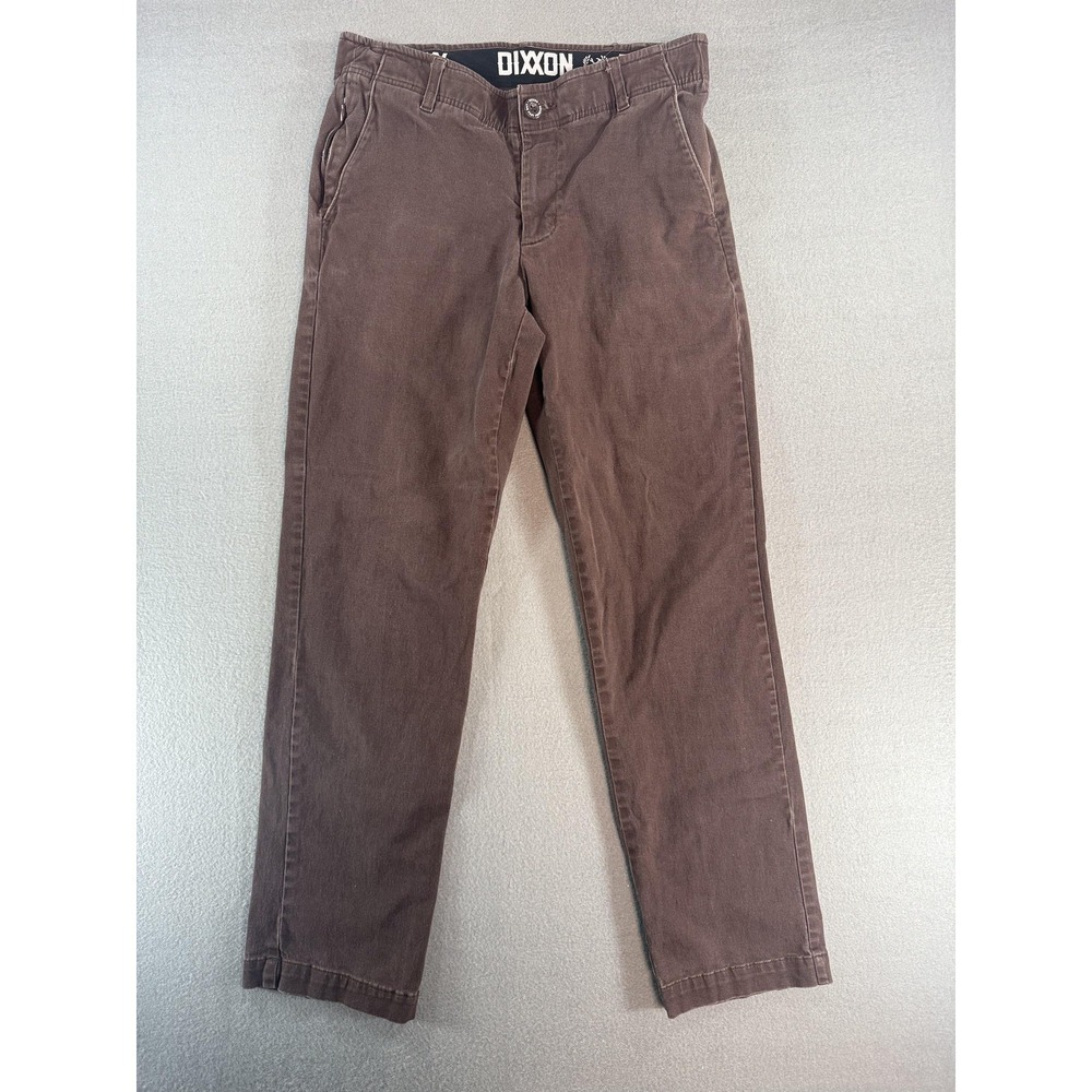 Dixxon Pants Mens 32x32 Brown Slim Fit Chino Tapered Workwear Cotton Casual